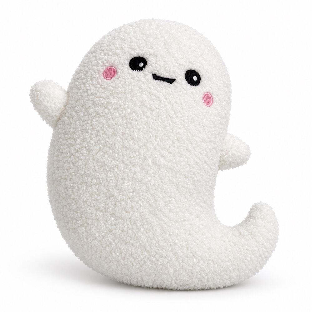 Cute White Ghost Plush Pillow Halloween Kawaii Spooky Decor AS IS